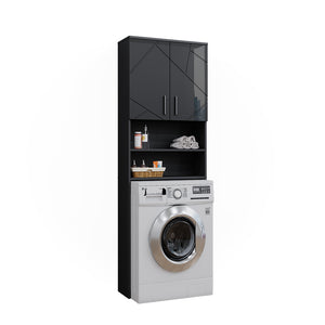 Vicco Mobiletto per lavatrice Antracite lucido 64 x 190.5 cm
