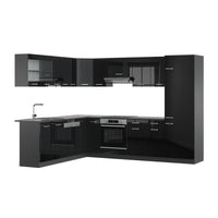 Vicco Cucina angolare completa Nero lucido/antracite 227 x 287 cm , PL Antracite