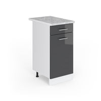 Vicco Base universale Antracite lucido 40 cm con cassetto, con piano di lavoro