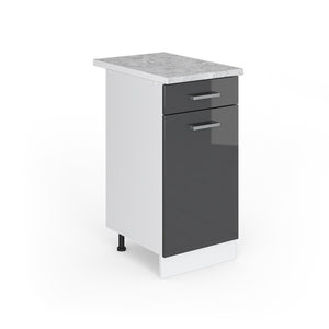 Vicco Base universale Antracite lucido 40 cm con cassetto, con piano di lavoro