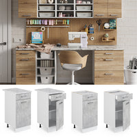 Vicco Base universale Calcestruzzo 40 cm con cassetto, senza piano di lavoro