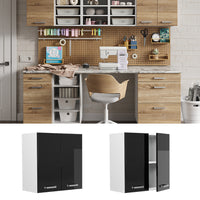 Vicco Pensile universale Nero lucido 60 cm con porte