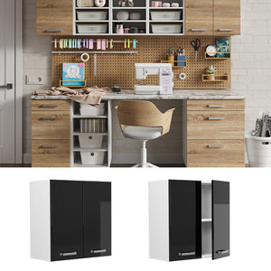 Vicco Pensile universale Nero lucido 60 cm con porte