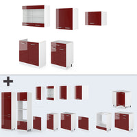 Vicco Cucina componibile Rosso lucido/bianco 200 cm , PL Antracite