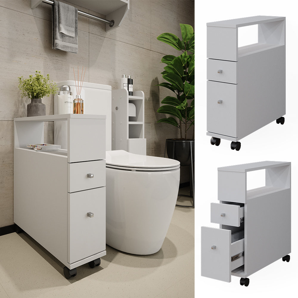 Vicco Cassettiera da bagno Bianco 17.6 x 61.6 cm con 2 cassetti