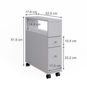 Vicco Cassettiera da bagno Bianco 17.6 x 61.6 cm con 2 cassetti