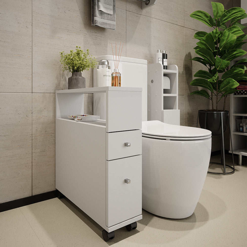 Vicco Cassettiera da bagno Bianco 17.6 x 61.6 cm con 2 cassetti