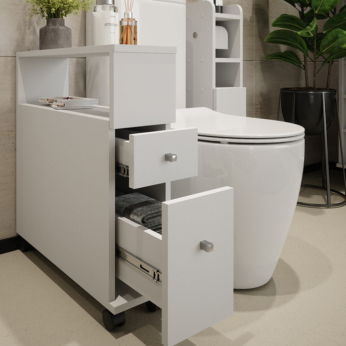 Vicco Cassettiera da bagno Bianco 17.6 x 61.6 cm con 2 cassetti