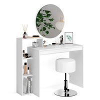 Vicco Tavolo da toeletta Bianco 100 cm con specchio e sgabello