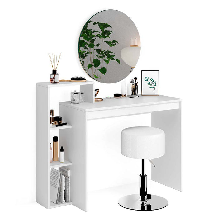 Vicco Tavolo da toeletta Bianco 100 cm con specchio e sgabello