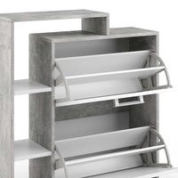 Vicco Scarpiera da ingresso Calcestruzzo 2 parti, con specchio