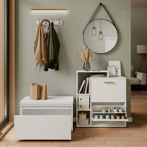 Vicco Scarpiera da ingresso Bianco 2 parti, con banco