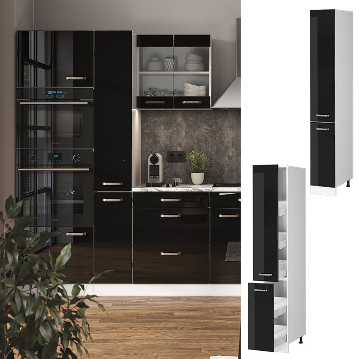 Vicco Armadio da farmacia Nero lucido 30 cm