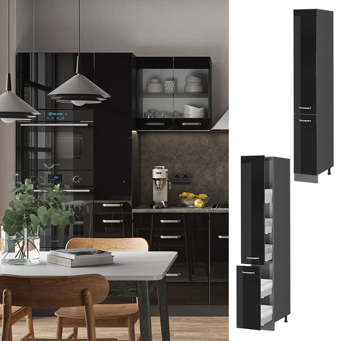 Vicco Armadio da farmacia Nero lucido 30 cm