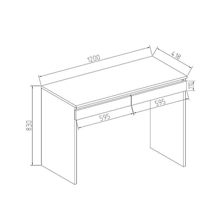 Vicco Tavolino da toilette Bianco 120 cm Senza specchio