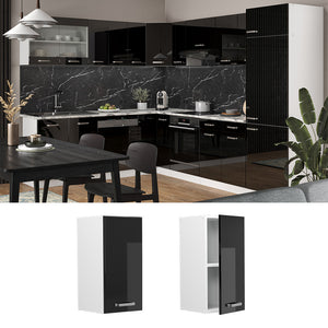 Vicco Pensile da cucina Nero lucido 30 cm