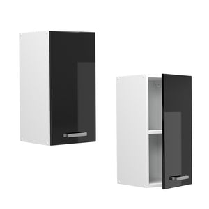 Vicco Pensile universale Nero lucido 30 cm con anta