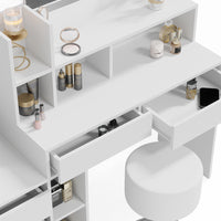 Vicco Tavolino da toilette Bianco 139.8 cm con sgabello