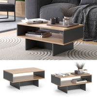 Vicco Tavolino da salotto Antracite/quercia dorata 80 x 46,2 cm con 1 ripiano