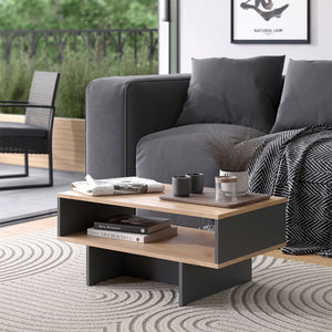 Vicco Tavolino da salotto Antracite/quercia dorata 80 x 46,2 cm con 1 ripiano