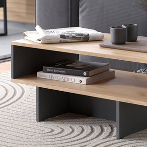 Vicco Tavolino da salotto Antracite/quercia dorata 80 x 46,2 cm con 1 ripiano