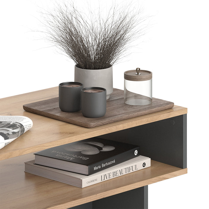 Vicco Tavolino da salotto Antracite/quercia dorata 80 x 46,2 cm con 1 ripiano