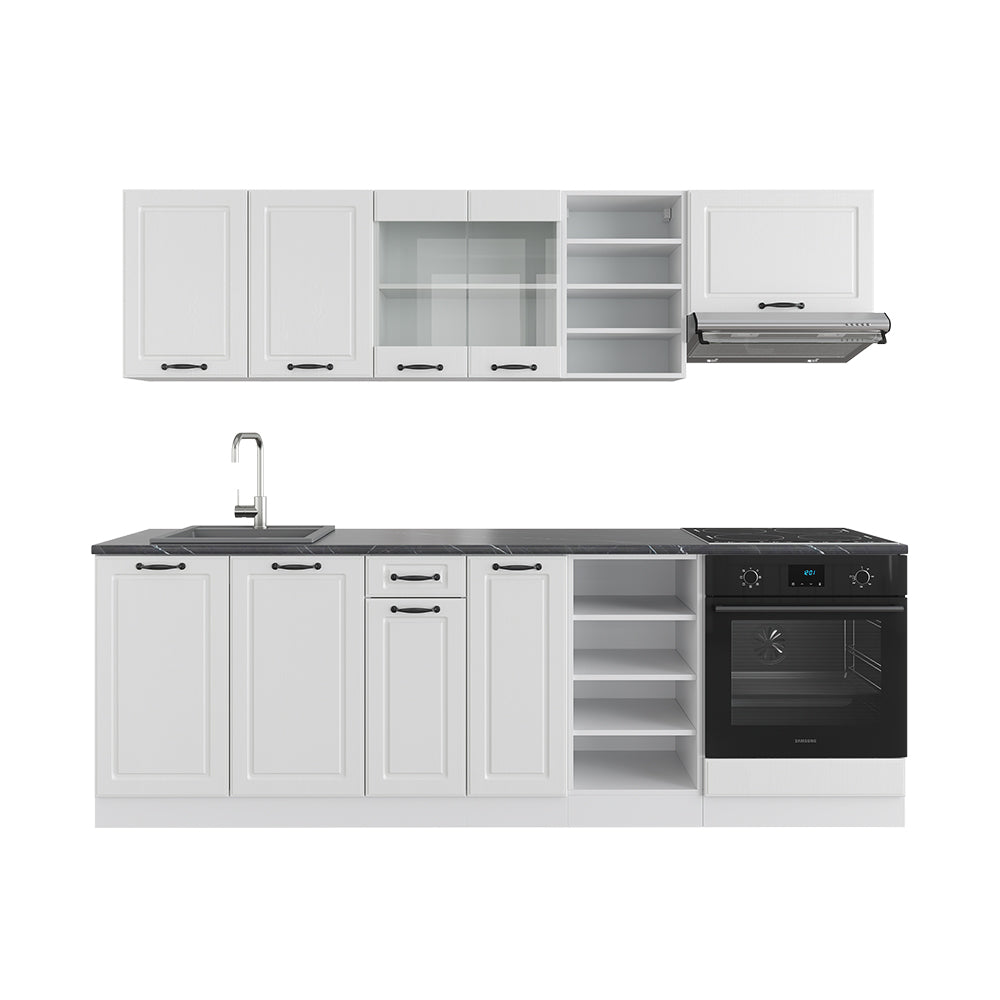 Vicco Cucina componibile Casa di campagna bianca/bianco 240 cm , PL Antracite