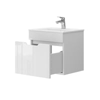 Vicco Set mobili bagno Bianco lucido 2 parti, con lavabo