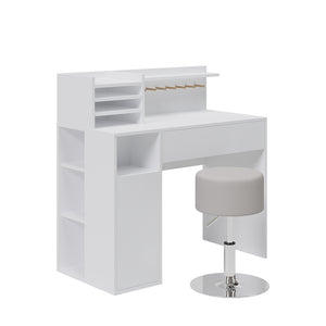 Vicco Scrivania Bianco 2 parti, con sgabello