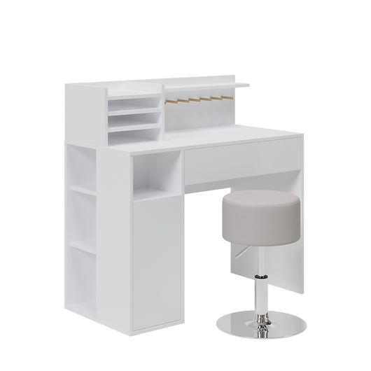 Vicco Scrivania Bianco 2 parti, con sgabello