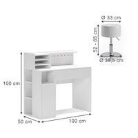 Vicco Scrivania Bianco 2 parti, con sgabello