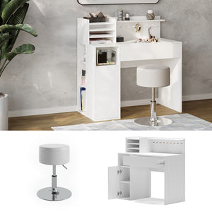 Vicco Scrivania Bianco 2 parti, con sgabello