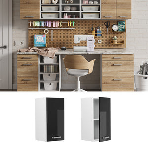 Vicco Pensile universale Nero lucido 30 cm con anta