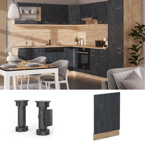 Vicco Pannello frontale Calcestruzzo nero 45 cm Senza piano di lavoro