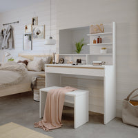 Vicco Tavolino da toilette Bianco 120 cm con panca