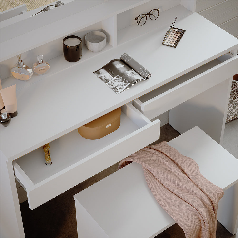 Vicco Tavolino da toilette Bianco 120 cm con panca