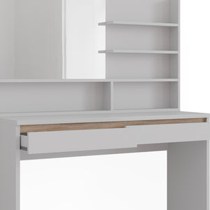 Vicco Tavolo da toilette Bianco 120 cm con ripiano a specchio