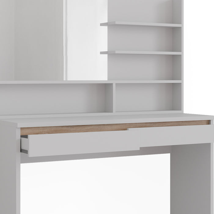 Vicco Tavolo da toilette Bianco 120 cm con ripiano a specchio