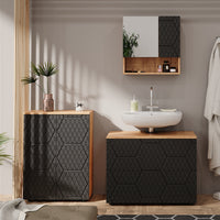 Vicco Mobile a specchio per il bagno Antracite a righe 54 x 55 cm