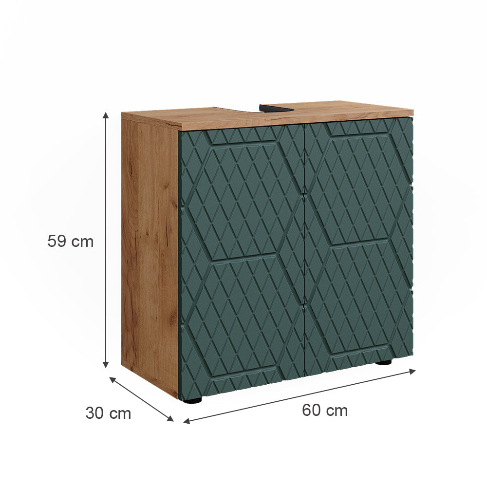 Vicco Mobiletto Quercia verde/oro 30 x 59 cm