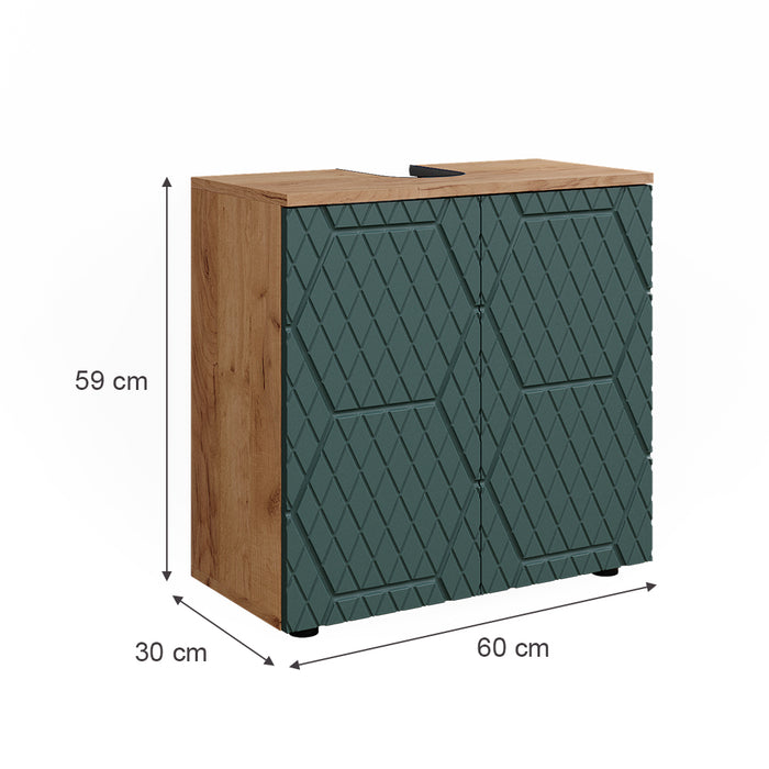 Vicco Mobiletto Quercia verde/oro 30 x 59 cm
