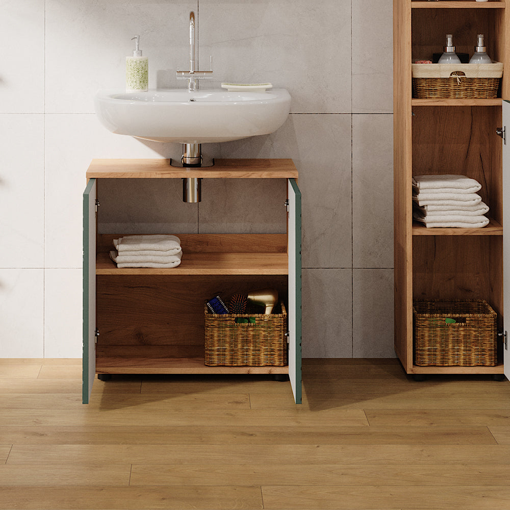 Vicco Mobiletto Quercia verde/oro 30 x 59 cm