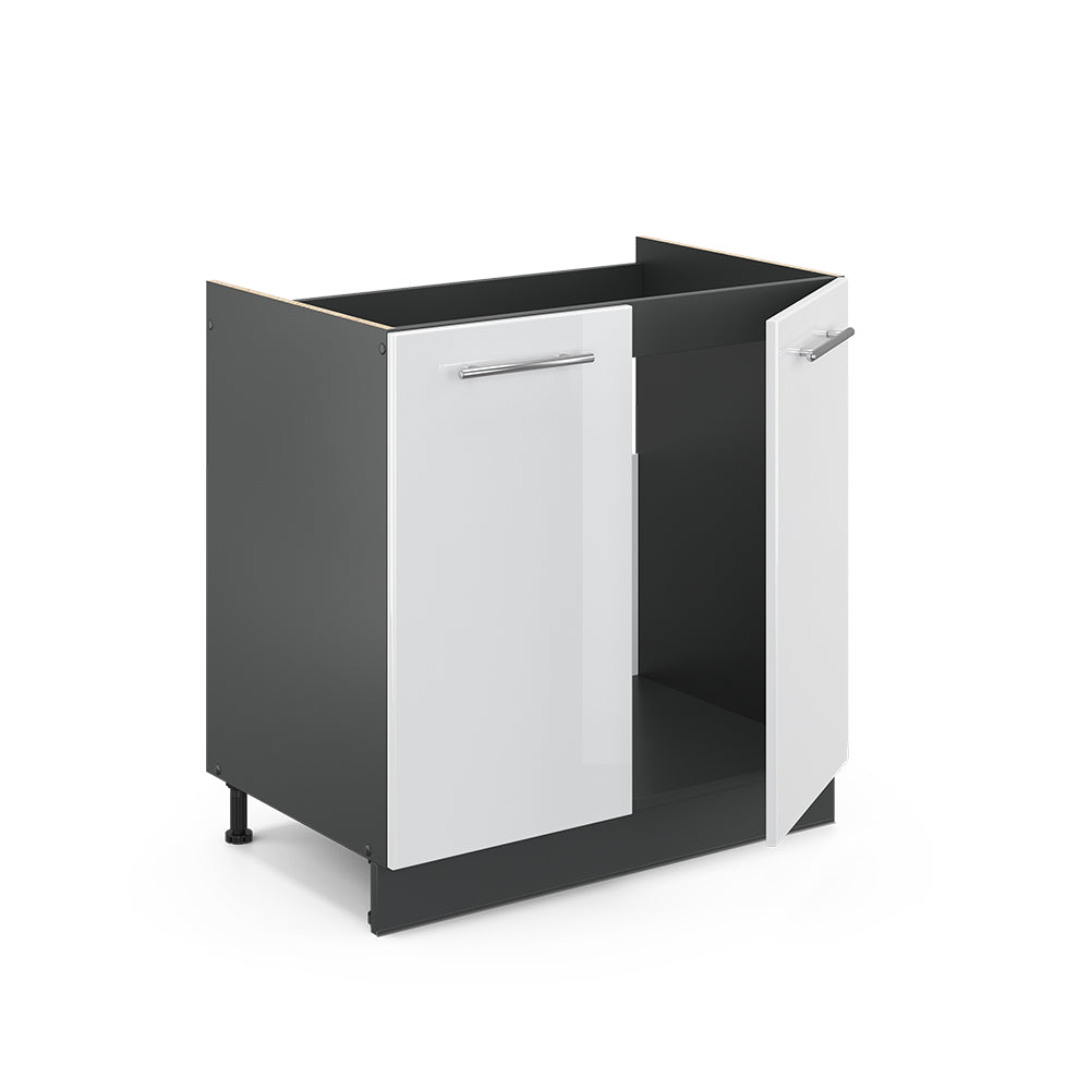 Vicco Mobile lavello cucina Bianco lucido 80 cm , PL Antracite