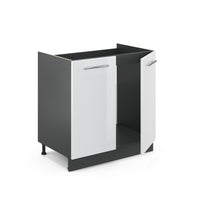 Vicco Mobile lavello cucina Bianco lucido 80 cm , PL Marmo