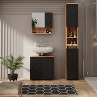 Vicco Mobile sottolavabo per bagno Antracite a righe 60 x 59 cm