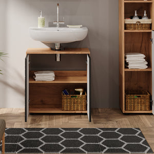 Vicco Mobile sottolavabo per bagno Antracite a righe 60 x 59 cm