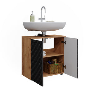 Vicco Mobile sottolavabo per bagno Antracite a righe 60 x 59 cm