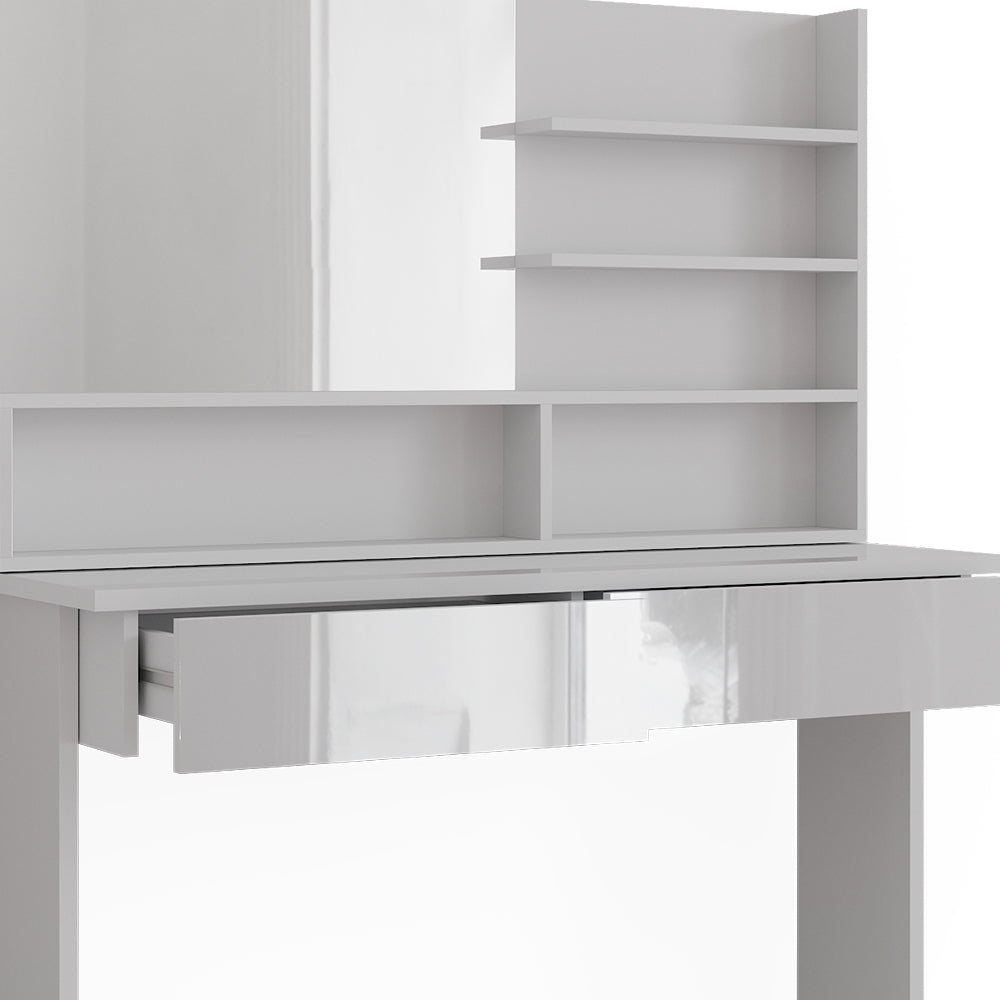 Vicco Tavolo da toeletta Bianco 120 cm con ripiano a specchio