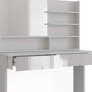 Vicco Tavolo da toeletta Bianco 120 cm con ripiano a specchio