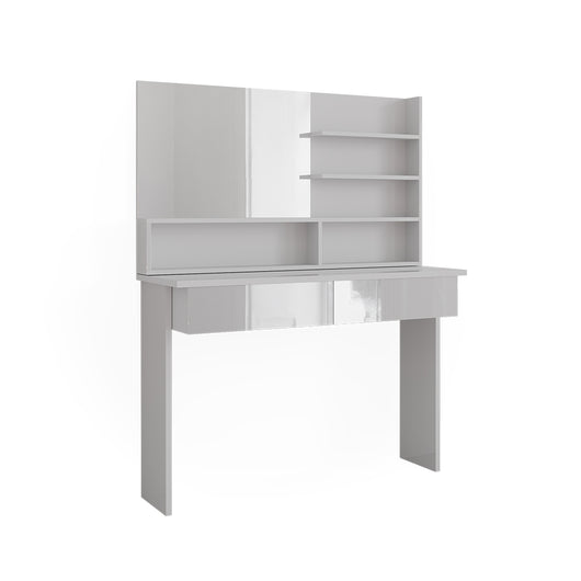 Vicco Tavolo da toeletta Bianco 120 cm con ripiano a specchio